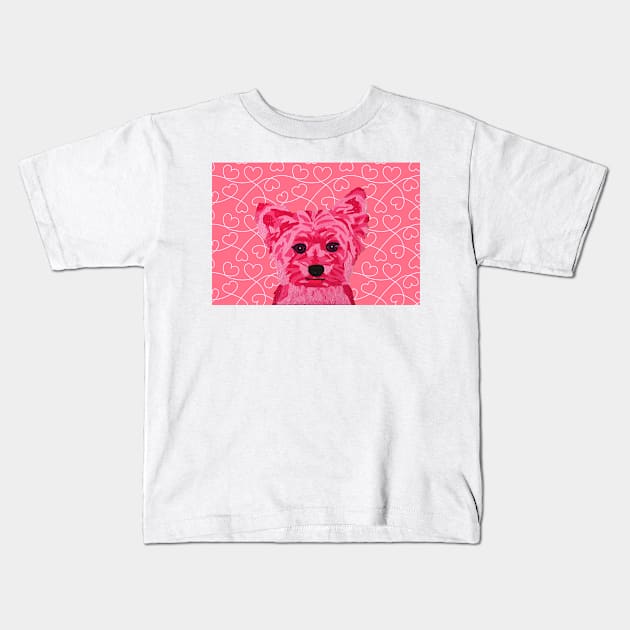 Kate Yorkie by Pinky Heart Wallpaper Kids T-Shirt by AmandaAAnthony